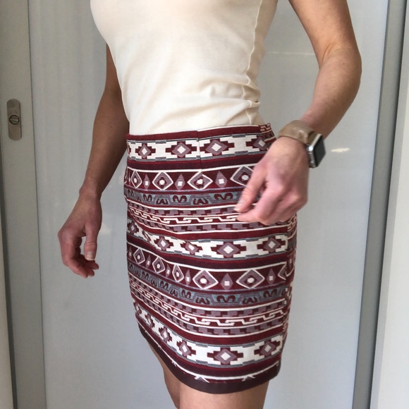 5/48 Print Skirt Faux Leather Trim 10 NWOT - Picture 7 of 7